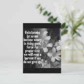 聖書聖なる書物、 経典ガラテヤ6:9 ポストカード (スタンド正面)