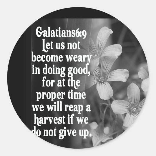聖書聖なる書物、 経典ガラテヤ6:9 ラウンドシール (正面)