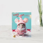 聖書聖句かわいいクリスマスマウス名の写真 シーズンカード (正面)