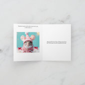 聖書聖句かわいいクリスマスマウス名の写真 シーズンカード (内部)