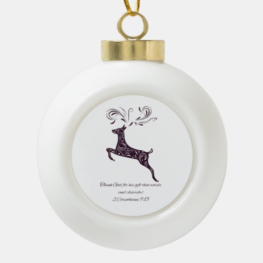 聖書聖句とクリスチャンのセラミックボールオーナメント セラミックボールオーナメント (正面)