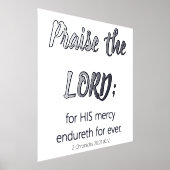 聖書聖句を賛美する白黒シルバー 箔ポスター (レイダウン)