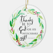 聖書聖句クリスチャン水の色クリスマスリース セラミックオーナメント (左)