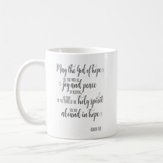 聖書聖句コーヒーマグ付きモノグラム コーヒーマグカップ (左)