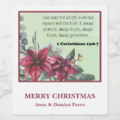 聖書聖句パーソナライズされた聖降誕祭 ワインラベル (シングルラベル)