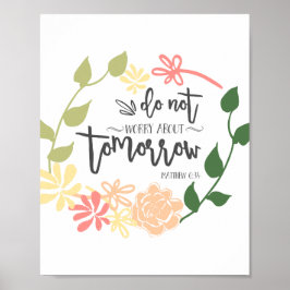 聖書聖句フラワーリースクリスチャン ポスター