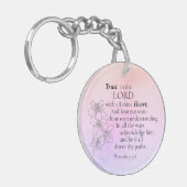 聖書聖句フローラ水色への信頼 キーホルダー (正面左)