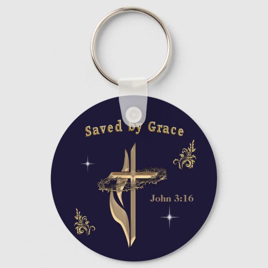 聖書聖句救by Grace キーホルダー (正面)