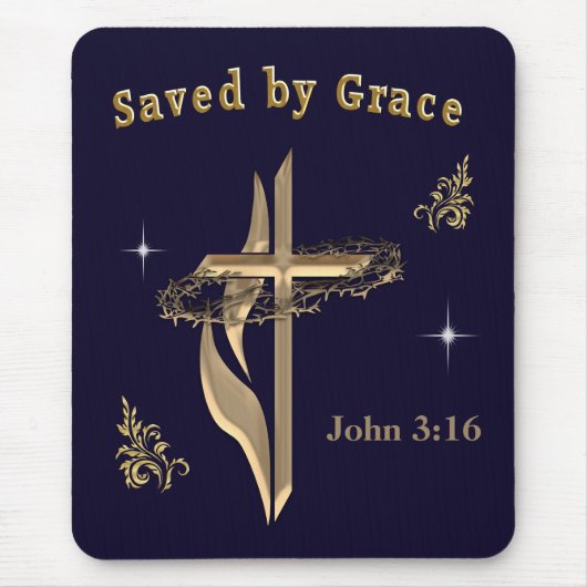 聖書聖句救by Grace マウスパッド (正面)