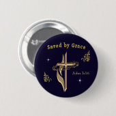 聖書聖句救by Grace 缶バッジ (正面&裏面)