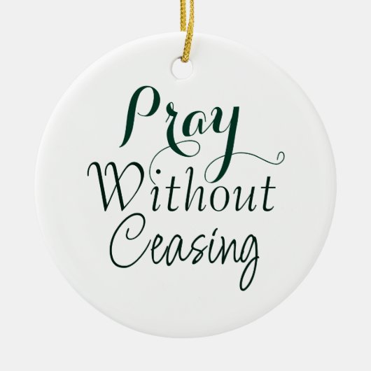 聖書聖句祈キリスト教祈りの言葉緑と白 セラミックオーナメント (正面)