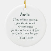 聖書聖句祈キリスト教祈りの言葉緑と白 セラミックオーナメント (裏面)