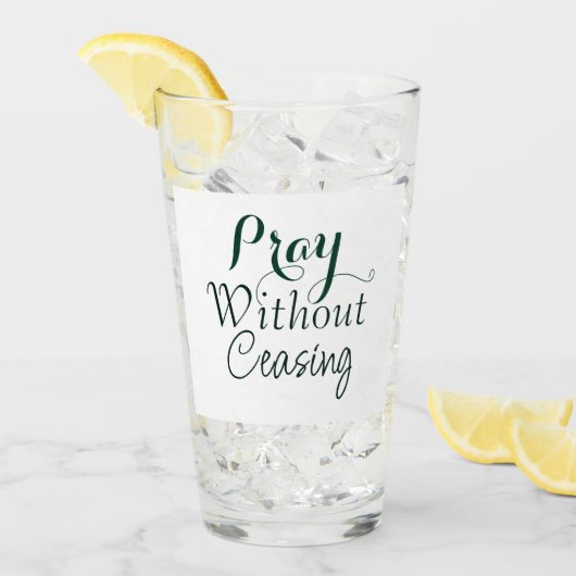 聖書聖句祈キリスト教祈りの言葉緑と白 タンブラーグラス (アイス正面)