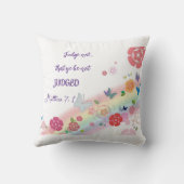 聖書聖句、花カラフル蝶 クッション (裏面)