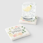 聖書詩のキリスト教フローラリースは心配しない ストーンコースター (横)