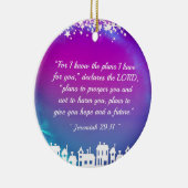 聖書詩ジェレミア29:11クリスマスビレッジ セラミックオーナメント (右)