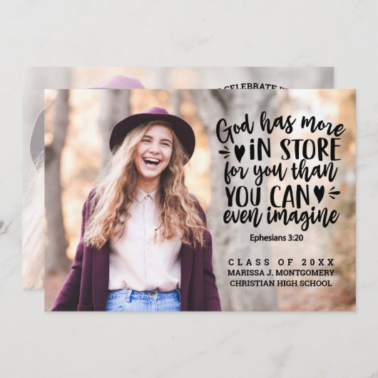 聖書詩写真タイポグラフィ卒業会 招待状 (正面/裏面)