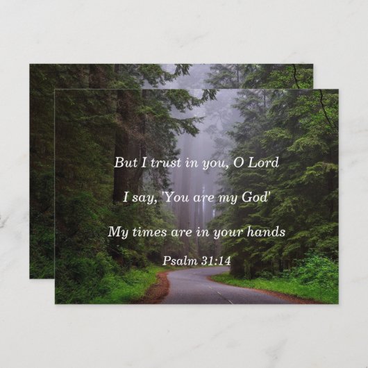 聖書詩篇31:14 私の時はあなたの手の中にある ポストカード (正面/裏面)