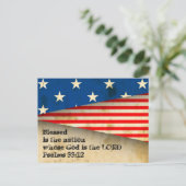 聖書詩篇33:12 ヴィンテージアメリカ国旗ポストカード ポストカード (スタンド正面)