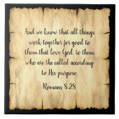 聖書詩-大きな陶瓦 タイル (正面)