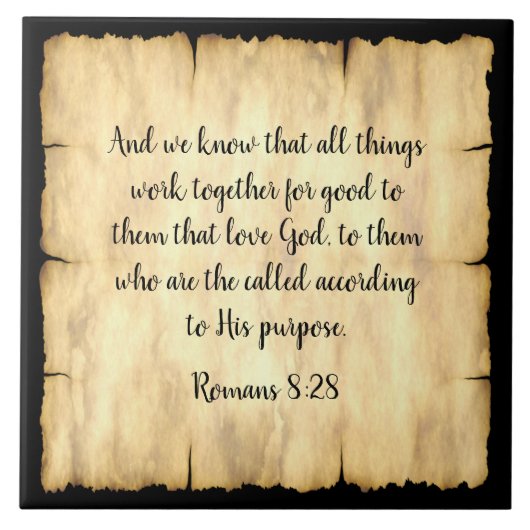 聖書詩-大きな陶瓦 タイル (正面)