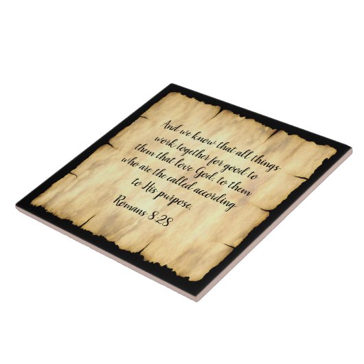 聖書詩-大きな陶瓦 タイル (側面)