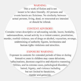 聖書警告のラベル ラウンドシール