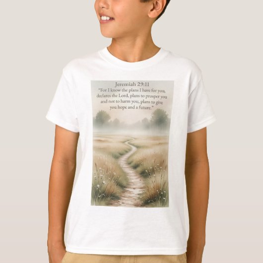 聖書 エレミヤ書29:11 キリスト教の子供用Tシャツ Tシャツ (正面)