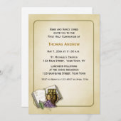 聖書，カリス，ブドウ，コミュニオン招待状 招待状 (正面/裏面)