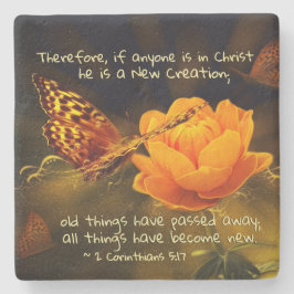 聖書、キリストにはコリンチもしア人2名5:17 ストーンコースター