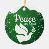聖書 キリスト教 信仰 祝祭の緑 🕊⛪️ 🎄 セラミックオーナメント (正面)