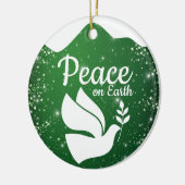 聖書 キリスト教 信仰 祝祭の緑 🕊⛪️ 🎄 セラミックオーナメント (左)