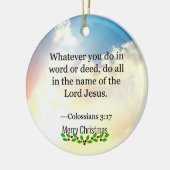 聖書 – コロサイ3:17, セラミックオーナメント (左)