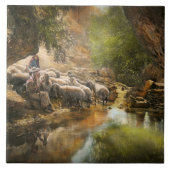 聖書 – 主は私の羊飼いだ – 1910 タイル (正面)