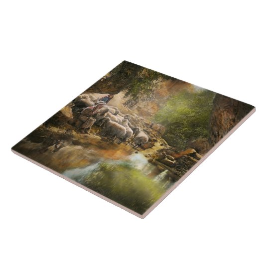 聖書 – 主は私の羊飼いだ – 1910 タイル (側面)