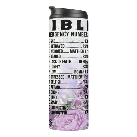 聖書:緊急番号、信仰、十字架 タンブラー (回転右)