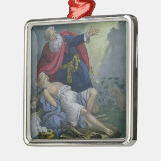 聖書prからの彼の息子アイザックの上で、提供しているアブラハム メタルオーナメント (左)