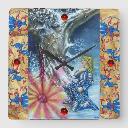 聖杯の知覚と視覚 スクエア壁時計 (正面)