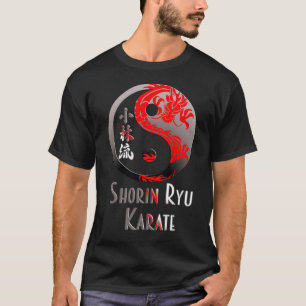 聖林流空手レッドドラゴン武術デザイン Tシャツ
