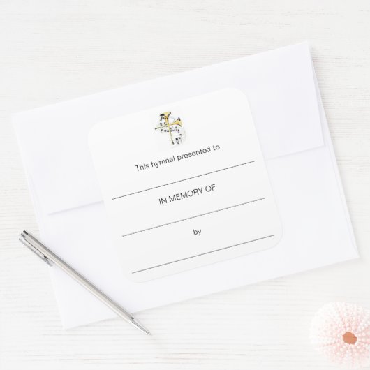 聖歌のプレートを記念して スクエアシール (封筒)