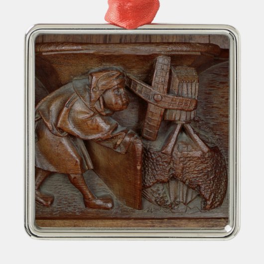 、聖歌隊の停止からの製粉業者の切り分けること メタルオーナメント (正面)