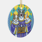 聖歌隊の猫とマウスがクリスマスキャロルを歌う セラミックオーナメント (右)