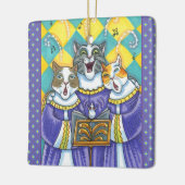 聖歌隊の猫とマウスがクリスマスキャロルを歌う セラミックオーナメント (左)
