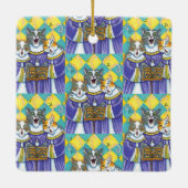 聖歌隊の猫とマウスがクリスマスキャロルを歌う セラミックオーナメント (裏面)