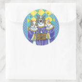 聖歌隊の猫とマウスがクリスマスキャロルを歌う ラウンドシール (バッグ)