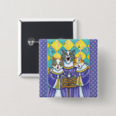 聖歌隊の猫とマウスがクリスマスキャロルを歌う 缶バッジ (正面&裏面)