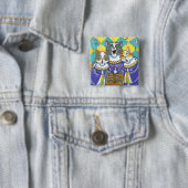 聖歌隊の猫とマウスがクリスマスキャロルを歌う 缶バッジ (インサイチュ)