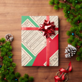 聖歌隊の賛美ヴィンテージ広場クリスマス ラッピングペーパー
