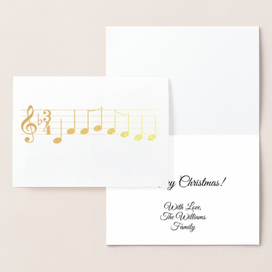 聖歌隊楽しいクリスマスの音楽の音符を 箔カード (ディスプレー)