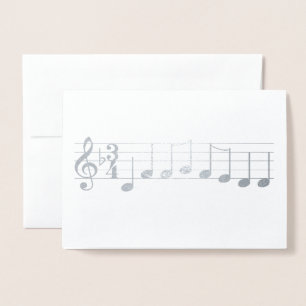 聖歌隊楽しいクリスマスの音楽の音符を 箔カード
